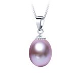 AAAA 本物の淡水真珠のペンダント 8-9 ミリメートル 925 スターリングシルバーネックレス女性のための卸売小型の天然真珠ジュエリー