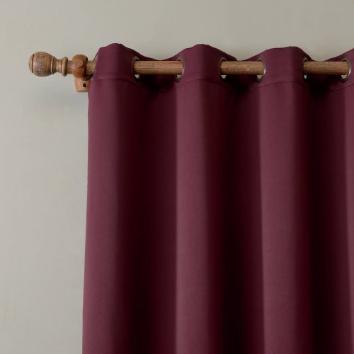 Grommet Blackout Curtain for Bedroom Cotton blend Room Darkening Blackout Curtains with Liner, (1 Panel)