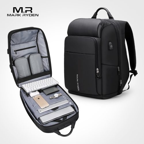 Mark Ryden Men กระเป๋าเป้สะพายหลัง Multifunction USB ชาร์จแล็ปท็อป 17 นิ้วกระเป๋าขนาดใหญ่ความจุกระเป๋าเดินทางกันน้ำสำหรับชาย