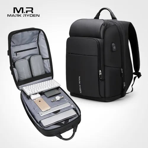 Mark Ryden Men กระเป๋าเป้สะพายหลัง Multifunction USB ชาร์จแล็ปท็อป 17 นิ้วกระเป๋าขนาดใหญ่ความจุกระเป๋าเดินทางกันน้ำสำหรับชาย