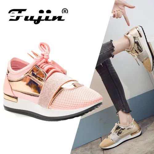 Fujin Women Sneakers New 2019 Spring Fashion Pu Leather Platform shoes Ladies Trainers Chaussure Femme Women Casual Shoes