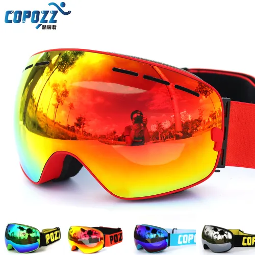 COPOZZ ブランドスキーゴーグル二層 UV400 防曇ビッグスキーマスクメガネスキー男性女性雪スノーボードゴーグル GOG-201 プロ