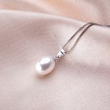 AAAA 本物の淡水真珠のペンダント 8-9 ミリメートル 925 スターリングシルバーネックレス女性のための卸売小型の天然真珠ジュエリー