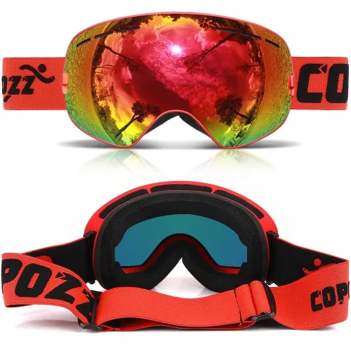 COPOZZ ブランドスキーゴーグル二層 UV400 防曇ビッグスキーマスクメガネスキー男性女性雪スノーボードゴーグル GOG-201 プロ