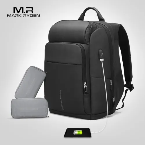 Mark Ryden Men กระเป๋าเป้สะพายหลัง Multifunction USB ชาร์จแล็ปท็อป 17 นิ้วกระเป๋าขนาดใหญ่ความจุกระเป๋าเดินทางกันน้ำสำหรับชาย