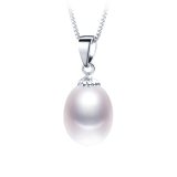 AAAA 本物の淡水真珠のペンダント 8-9 ミリメートル 925 スターリングシルバーネックレス女性のための卸売小型の天然真珠ジュエリー