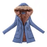 3 Women Parka Fashion Autumn Winter Warm Jackets Women Fur Collar Coats Long Parkas Hoodies Office Lady Cotton Plus Size CRRIFLZ