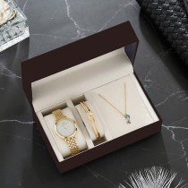 2020 fashion watch sets women's stainless steel bangle/necklace/watch set womens luxury jewelry gift ladies casual quartz wristwatch rose gold