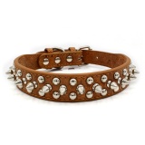 anti-bite spiked studded dog collar personalized adjustable rivet leather dog collar for puppy small and large dogs