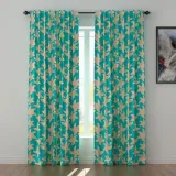 Abstract Print Polyester Linen Curtain Drapery JUEYE
