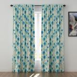 Floral Print Polyester Linen Curtain Drapery BENJIMAN