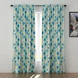 Floral Print Polyester Linen Curtain Drapery BENJIMAN