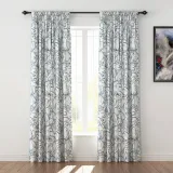 Floral Print Polyester Linen Curtain Drapery JACK