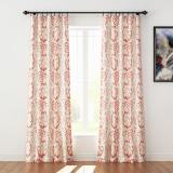 Floral Print Polyester Linen Curtain Drapery ELK
