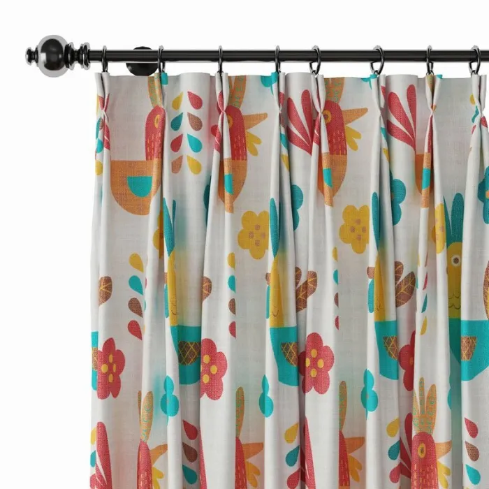 Animals Print Polyester Linen Curtain Drapery HARRY