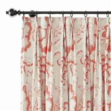 Floral Print Polyester Linen Curtain Drapery ELK