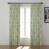 Nature Print Polyester Linen Curtain Drapery TUSCANY