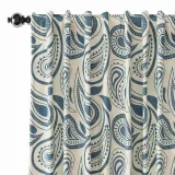 Paisleys Print Polyester Linen Curtain Drapery DMAIOSH