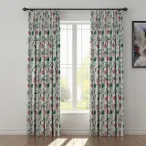Floral Print Polyester Linen Curtain Drapery ANCHOR