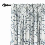 Floral Print Polyester Linen Curtain Drapery JACK