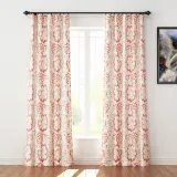 Floral Print Polyester Linen Curtain Drapery ELK