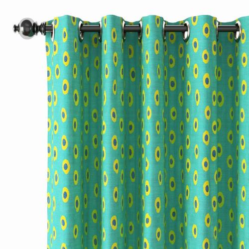 Abstract Print Polyester Linen Curtain Drapery JUNIOR