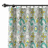 Paisleys Print Polyester Linen Curtain Drapery ATLAS