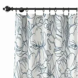 Floral Print Polyester Linen Curtain Drapery JACK