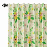 Nature Print Polyester Linen Curtain Drapery WIZARD