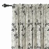 Floral Print Polyester Linen Curtain Drapery BAHAZHA