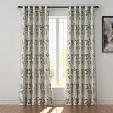 Floral Print Polyester Linen Curtain Drapery BAHAZHA