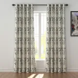Floral Print Polyester Linen Curtain Drapery BAHAZHA