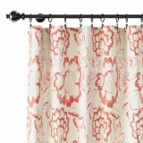 Floral Print Polyester Linen Curtain Drapery ELK