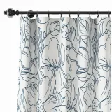 Floral Print Polyester Linen Curtain Drapery JACK