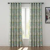 Paisleys Print Polyester Linen Curtain Drapery ATLAS
