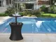 Outdoor Patio Furniture and Hot Tub Side Table with 7.5 Gallon Beer and Wine