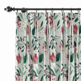 Floral Print Polyester Linen Curtain Drapery ANCHOR