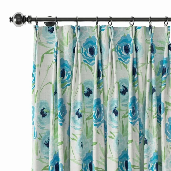 Floral Print Polyester Linen Curtain Drapery BENJIMAN