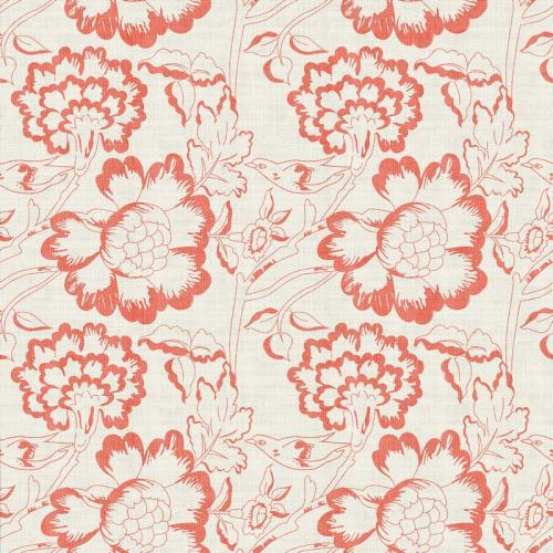 Floral Print Polyester Linen Curtain Drapery ELK