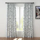 Floral Print Polyester Linen Curtain Drapery JACK