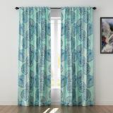 Abstract Print Polyester Linen Curtain Drapery THEODORE