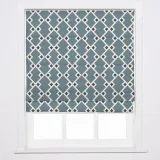 COLE Geometric Print Polyester Linen Roman Shade