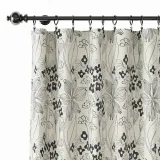 Floral Print Polyester Linen Curtain Drapery BAHAZHA