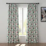 Floral Print Polyester Linen Curtain Drapery ANCHOR