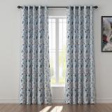 Floral Print Polyester Linen Curtain Drapery WILLIAM