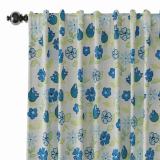 Floral Print Polyester Linen Curtain Drapery CACTUS