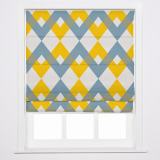 FOX Geometric Print Polyester Linen Roman Shade