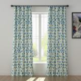 Floral Print Polyester Linen Curtain Drapery CACTUS