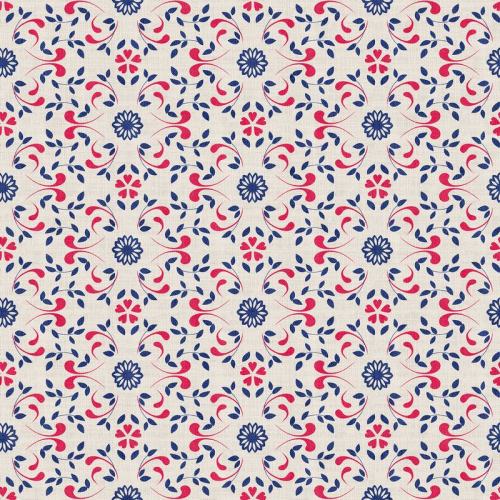 Floral Print Polyester Linen Curtain Drapery OPHELIA