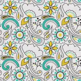 Paisleys Print Polyester Linen Curtain Drapery ATLAS